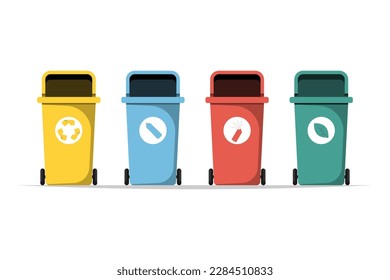 Bin difference on isolated background, Vector illustration.