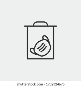 Bin Discard Bin Dispose Remove Mask  Vector Icon Illustration Sign