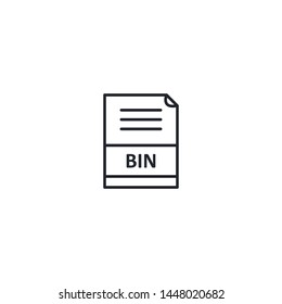 BIN File Extension Outline Icon Vector