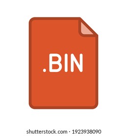 BIN file format filled outline icon. Linear style sign for mobile concept and web design. Simple color symbol. Vector illustration isolated on white background. EPS 10.