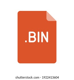 BIN file format flat icon. Linear style sign for mobile concept and web design. Simple color symbol. Vector illustration isolated on white background. EPS 10.
