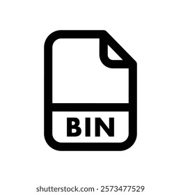 BIN File icon, Line Vector graphics