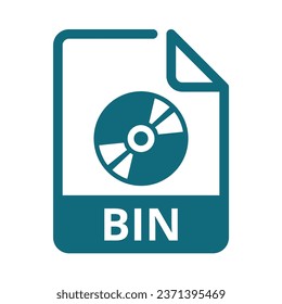 BIN File Icon. Vector File Format. BIN File Extension Modern Flat Design