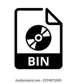 BIN File Icon. Vector File Format. BIN File Extension Modern Flat Design