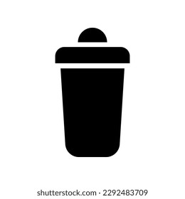 Bin Fill Icon Symbol Vector. Black Glyph Bin Icon