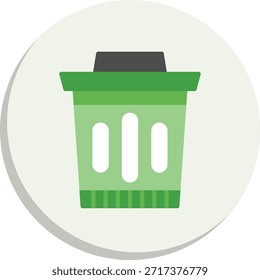 Icono de estilo de círculo plano de papelera