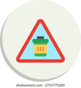 Icono de estilo de círculo plano de papelera