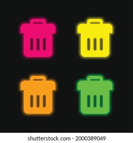 Icono de vector de neonato brillante de cuatro colores Bin