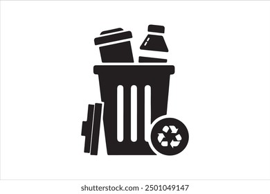 Bin Full Icon Vector Art And Illustration