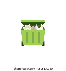 bin with garbage creative icon. From Recycling icons collection. Isolated bin with garbage sign on white background