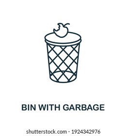 Bin With Garbage icon. Simple illustration from recycling collection. Creative Bin With Garbage icon for web design, templates, infographics and more