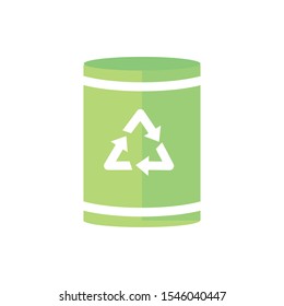 bin garbage recycle green energy icon vector illustration