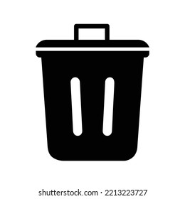 Bin garbage recycle trash icon | Black Vector illustration |