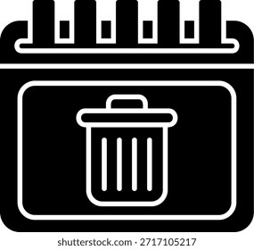 Diseño de icono de estilo de glifo de papelera