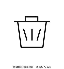 Bin icon black and white vector outline sign