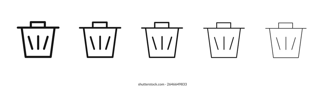 Icono de papelera signo de Vector blanco y negro