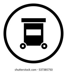 Bin icon in circle on white background