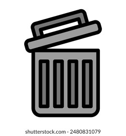 bin icon color or logo illustration outline black filled style
