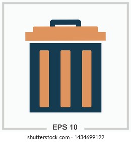 Bin icon colored isolated vector illustration