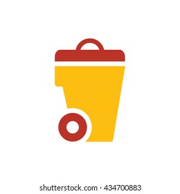 bin icon  design yellow and red color