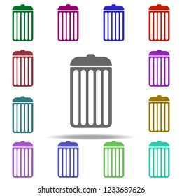 bin icon. Elements of University life in multi color style icons. Simple icon for websites, web design, mobile app, info graphics