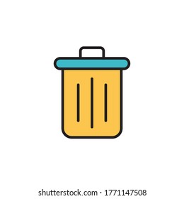bin icon filled outline vector illustration full color style. isolated on white background