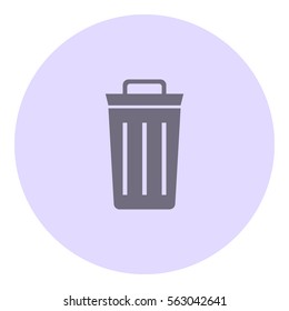 Bin icon - Flat design, glyph style icon - Gray enclosed in a circle