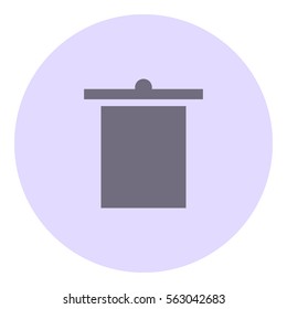 Bin icon - Flat design, glyph style icon - Gray enclosed in a circle