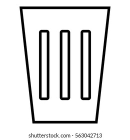 Bin icon - Flat design, glyph style icon - Outline black