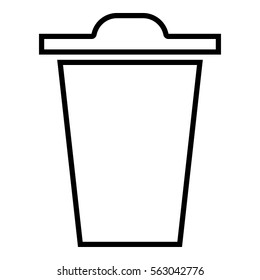 Bin icon - Flat design, glyph style icon - Outline black
