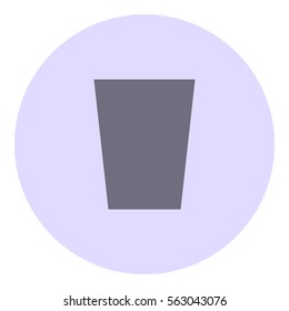 Bin icon - Flat design, glyph style icon - Gray enclosed in a circle