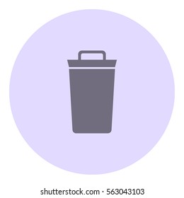 Bin icon - Flat design, glyph style icon - Gray enclosed in a circle