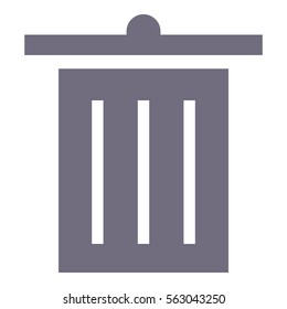 Bin icon - Flat design, glyph style icon - Gray