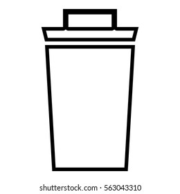 Bin icon - Flat design, glyph style icon - Outline black