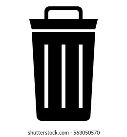 Bin icon - Flat design, glyph style icon - Filled black