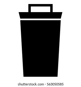 Bin icon - Flat design, glyph style icon - Filled black