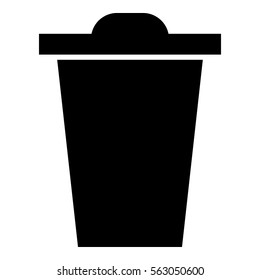 Bin icon - Flat design, glyph style icon - Filled black