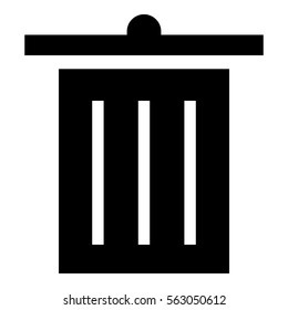 Bin icon - Flat design, glyph style icon - Filled black