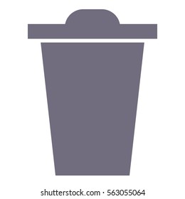 Bin icon - Flat design, glyph style icon - Gray