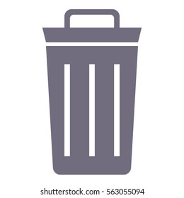 Bin icon - Flat design, glyph style icon - Gray