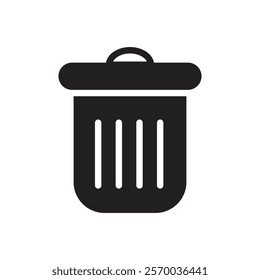 Bin icon Flat simple outline set