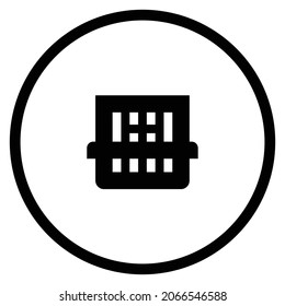 bin Icon. Flat style Circle Shape isolated on white background. Vector illustration