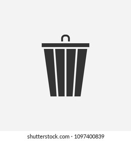 Bin icon illustration,vector trash sign symbol