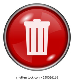 Bin icon. Internet button on white background. 