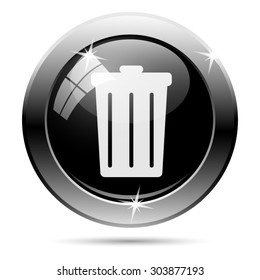 Bin icon. Internet button on white background. EPS10 vector 