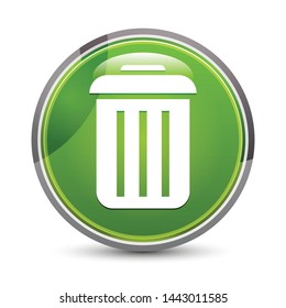 Bin icon isolated on elegant green round button vector illustration