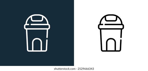 bin icon isolated on white and black colors. bin outline linear vector icon from bathroom collection for mobile apps, web and ui.