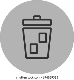 Bin icon in line art