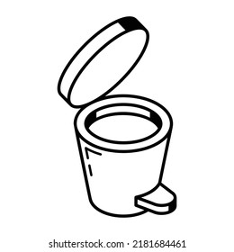 Un icono bin en diseño de línea.