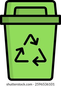 Bin Icon Lineal Color Vector Illustration